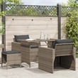 Afuera Living Contemporary Synthetic Poly Rattan Sofa Set in Gray