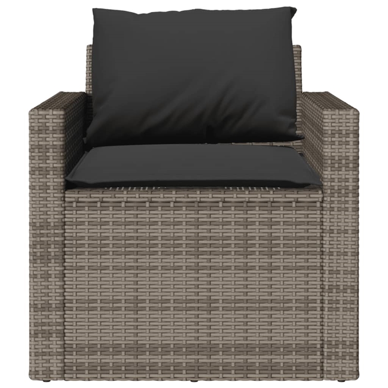 Afuera Living Contemporary Synthetic Poly Rattan Sofa Set in Gray