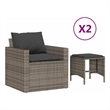 Afuera Living Contemporary Synthetic Poly Rattan Sofa Set in Gray