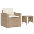 Afuera Living Contemporary 4 Piece Poly Rattan Sofa Set in Cream/Beige