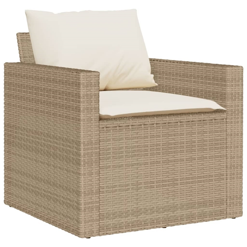 Afuera Living Contemporary 4 Piece Poly Rattan Sofa Set in Cream/Beige
