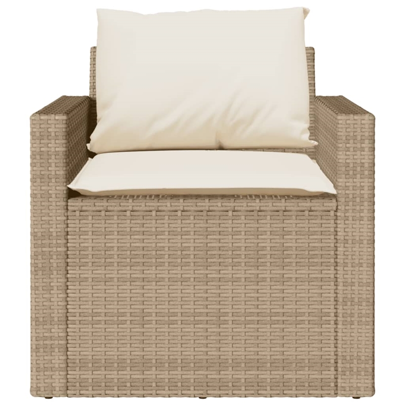 Afuera Living Contemporary 4 Piece Poly Rattan Sofa Set in Cream/Beige