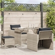Afuera Living Contemporary 4 Piece Poly Rattan Sofa Set in Gray
