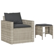 Afuera Living Contemporary 4 Piece Poly Rattan Sofa Set in Gray