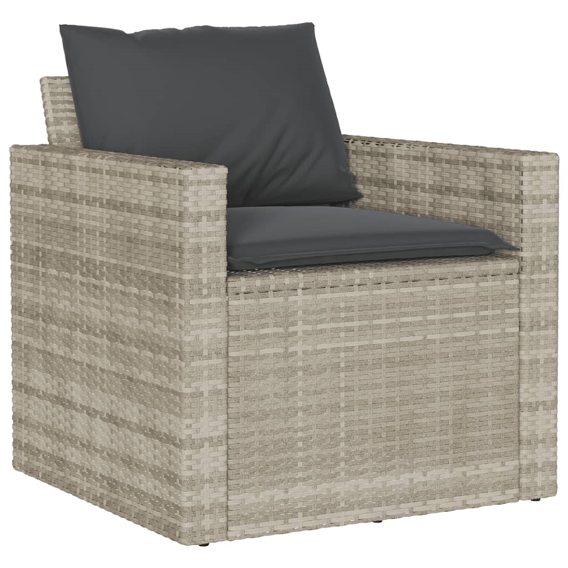 Afuera Living Contemporary 4 Piece Poly Rattan Sofa Set in Gray