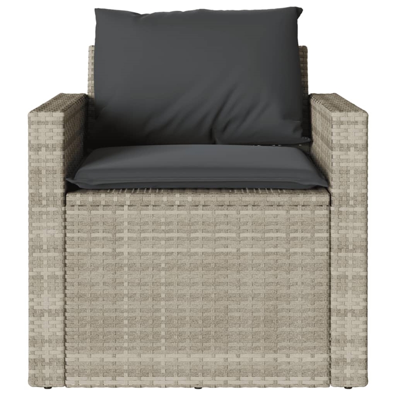 Afuera Living Contemporary 4 Piece Poly Rattan Sofa Set in Gray