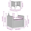 Afuera Living Contemporary 4 Piece Poly Rattan Sofa Set in Gray