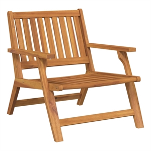 Afuera Living Contemporary Solid Acacia Wood Garden Bench in Brown
