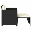 Afuera Living Contemporary Synthetic Poly Rattan  Sofa Black/Cream