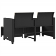 Afuera Living Contemporary Synthetic Poly Rattan  Sofa Black/Cream