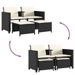 Afuera Living Contemporary Synthetic Poly Rattan  Sofa Black/Cream