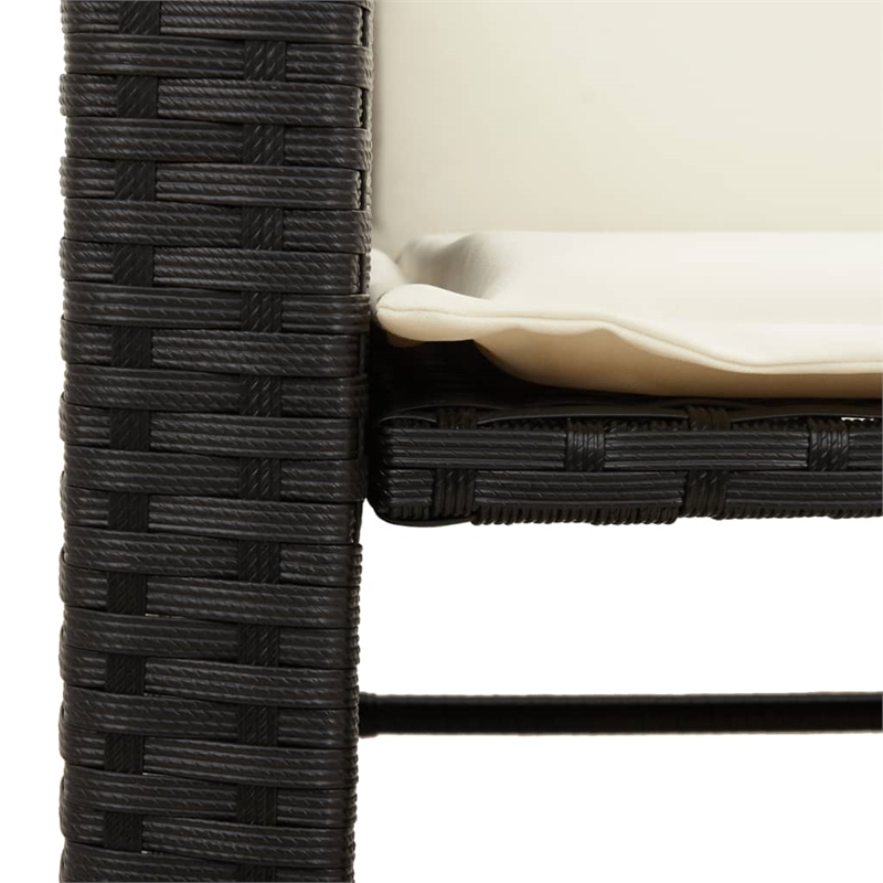Afuera Living Contemporary Synthetic Poly Rattan  Sofa Black/Cream