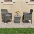 Afuera Living Contemporary 3 Piece Poly Rattan Small Bistro Set in Gray