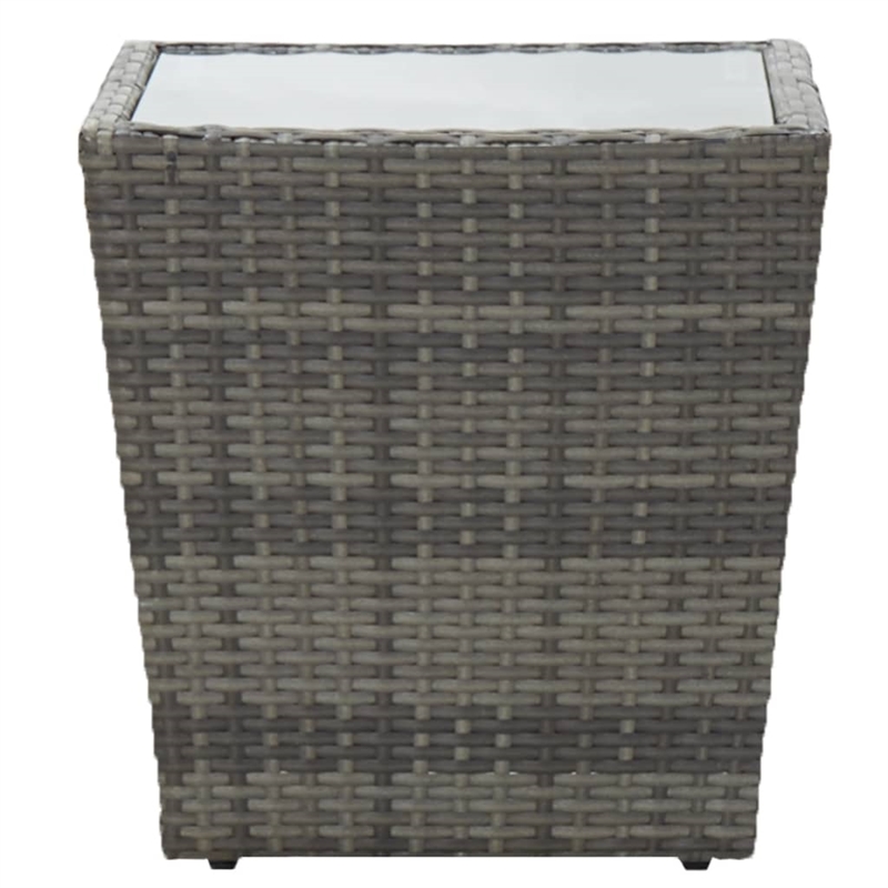 Afuera Living Contemporary 3 Piece Poly Rattan Small Bistro Set in Gray