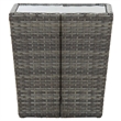 Afuera Living Contemporary 3 Piece Poly Rattan Small Bistro Set in Gray