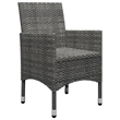 Afuera Living Contemporary 3 Piece Poly Rattan Small Bistro Set in Gray