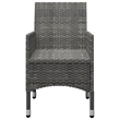 Afuera Living Contemporary 3 Piece Poly Rattan Small Bistro Set in Gray