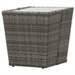 Afuera Living Contemporary 3 Piece Poly Rattan Small Bistro Set in Gray