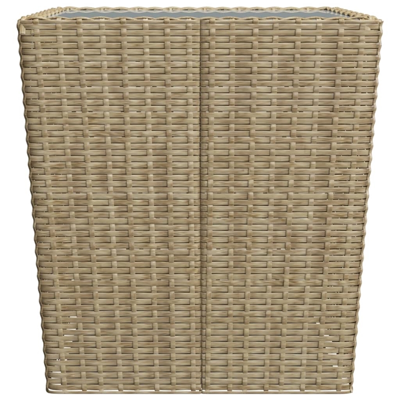 Afuera Living Contemporary 3 Piece Poly Rattan Small Bistro Set in Beige