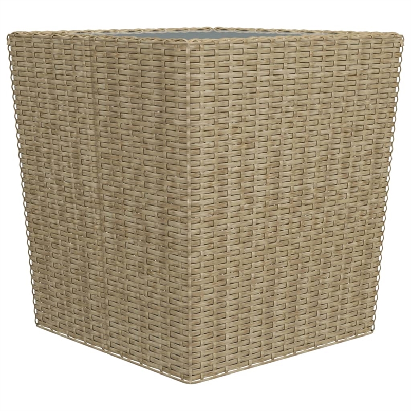 Afuera Living Contemporary 3 Piece Poly Rattan Small Bistro Set in Beige