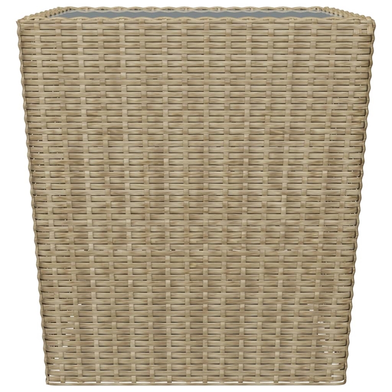 Afuera Living Contemporary 3 Piece Poly Rattan Small Bistro Set in Beige