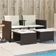 Afuera Living Contemporary Synthetic Poly Rattan  Medium Sofa Brown