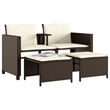 Afuera Living Contemporary Synthetic Poly Rattan  Medium Sofa Brown