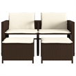 Afuera Living Contemporary Synthetic Poly Rattan  Medium Sofa Brown