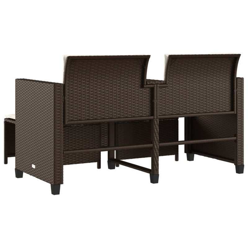 Afuera Living Contemporary Synthetic Poly Rattan  Medium Sofa Brown