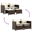 Afuera Living Contemporary Synthetic Poly Rattan  Medium Sofa Brown