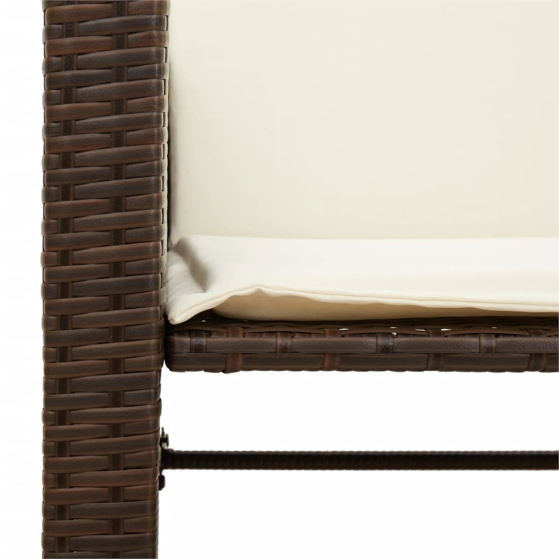 Afuera Living Contemporary Synthetic Poly Rattan  Medium Sofa Brown
