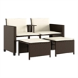 Afuera Living Contemporary Synthetic Poly Rattan  Medium Sofa Brown