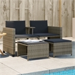 Afuera Living Contemporary Wicker / Rattan Garden Sofa in Gray