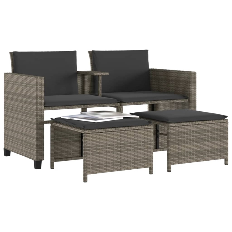 Afuera Living Contemporary Wicker / Rattan Garden Sofa in Gray