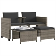 Afuera Living Contemporary Wicker / Rattan Garden Sofa in Gray