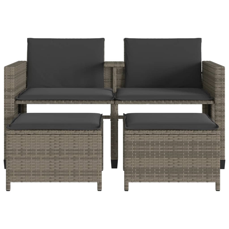Afuera Living Contemporary Wicker / Rattan Garden Sofa in Gray