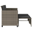 Afuera Living Contemporary Wicker / Rattan Garden Sofa in Gray