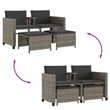 Afuera Living Contemporary Wicker / Rattan Garden Sofa in Gray