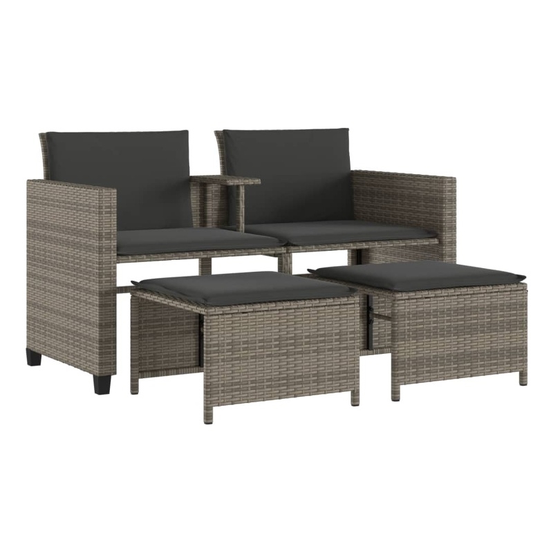 Afuera Living Contemporary Wicker / Rattan Garden Sofa in Gray