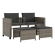 Afuera Living Contemporary Wicker / Rattan Garden Sofa in Gray