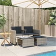 Afuera Living Contemporary Synthetic Poly Rattan Sofa in Gray