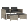 Afuera Living Contemporary Synthetic Poly Rattan Sofa in Gray