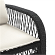 Afuera Living Contemporary 4 Piece Poly Rattan Sofa Set in Black/Cream