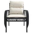 Afuera Living Contemporary 4 Piece Poly Rattan Sofa Set in Black/Cream