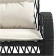 Afuera Living Contemporary 4 Piece Poly Rattan Sofa Set in Black/Cream