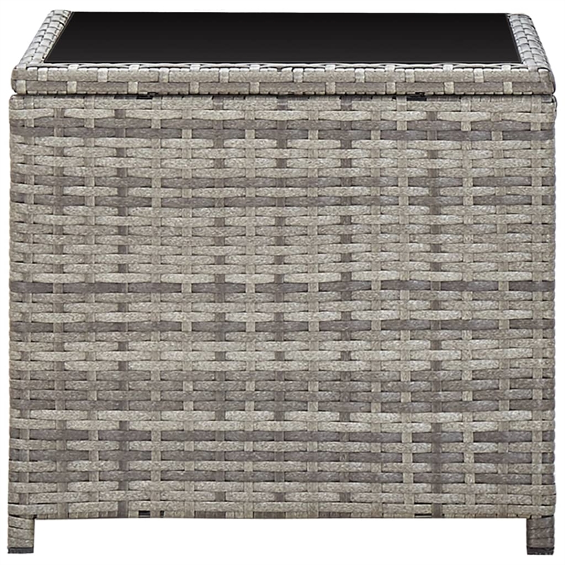 Afuera Living 3 Piece Poly Rattan Small Garden Lounge Set in Gray