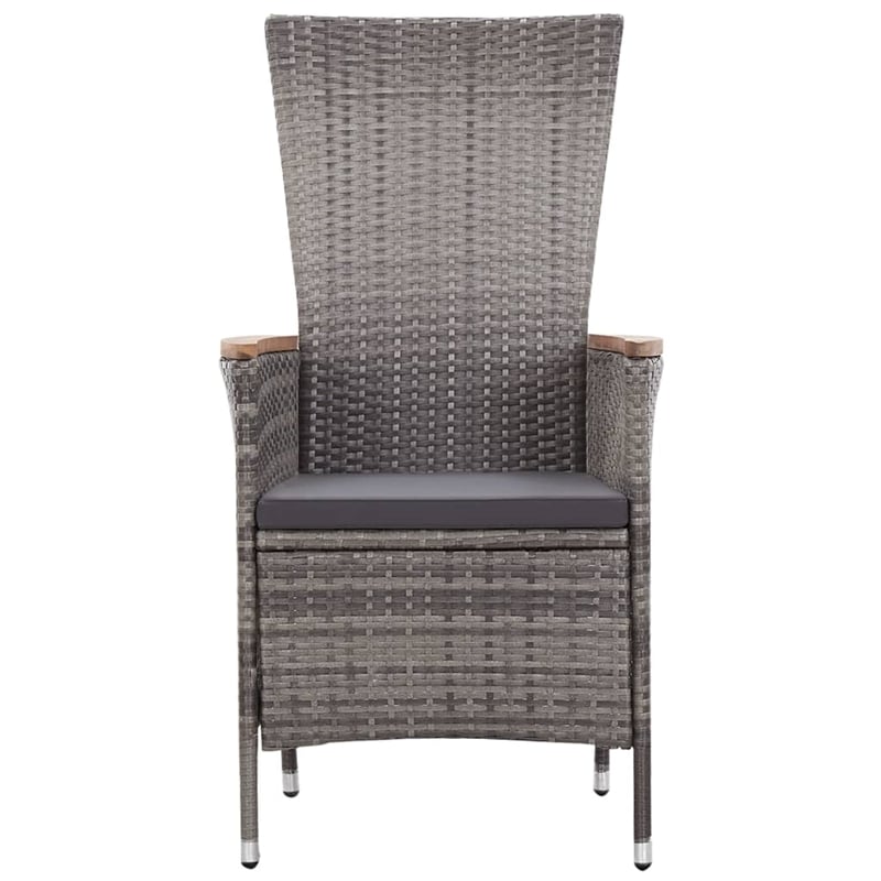 Afuera Living 3 Piece Poly Rattan Small Garden Lounge Set in Gray