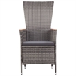 Afuera Living 3 Piece Poly Rattan Small Garden Lounge Set in Gray