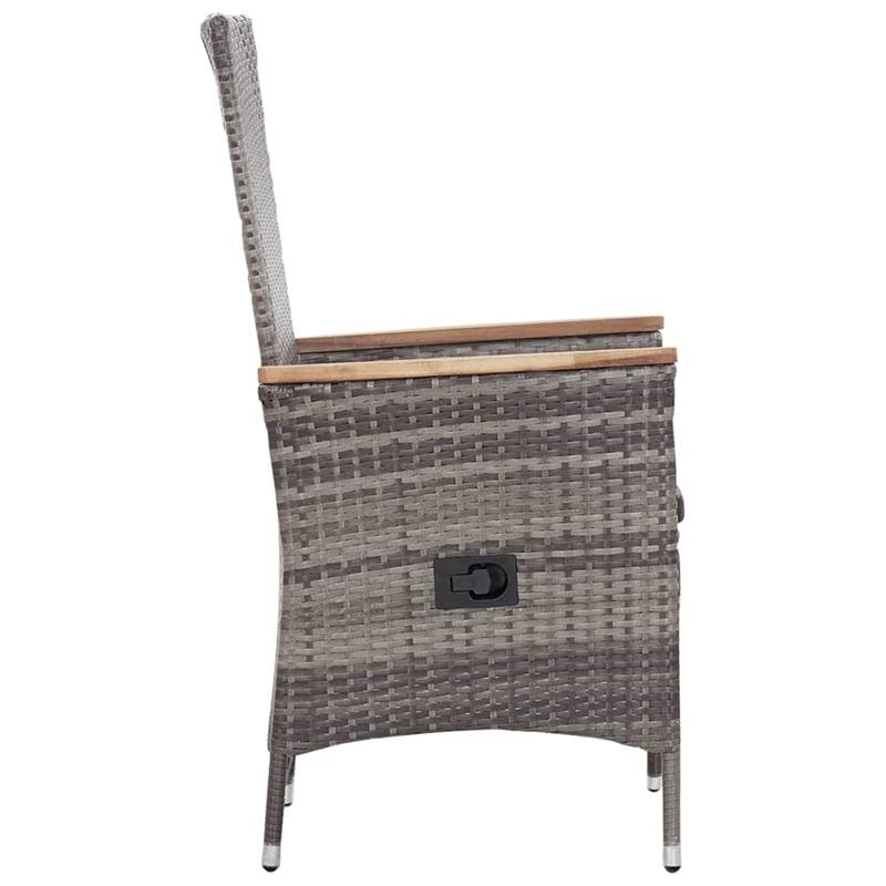 Afuera Living 3 Piece Poly Rattan Small Garden Lounge Set in Gray