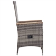 Afuera Living 3 Piece Poly Rattan Small Garden Lounge Set in Gray